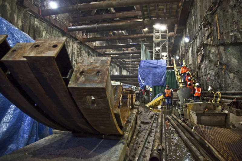 0531.jpg
New Ceiling Forms arriving at site. Second Ave subway site.  #0531.jpg  ©c price : Underground New York : Clayton Price Photographer