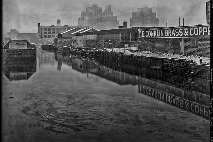 Conklin-Brass &Copper 
from Union St. Bridge
-c1973 : Gowanus Canal - Brooklyn, NY : Clayton Price Photographer