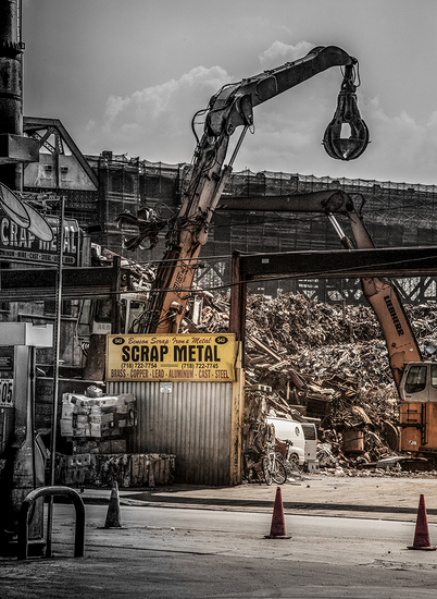 View of one of the oldest scrap metal yards in the Gowanus area. 
c 2014 Clayton Price : Gowanus Canal - Brooklyn, NY : Clayton Price Photographer