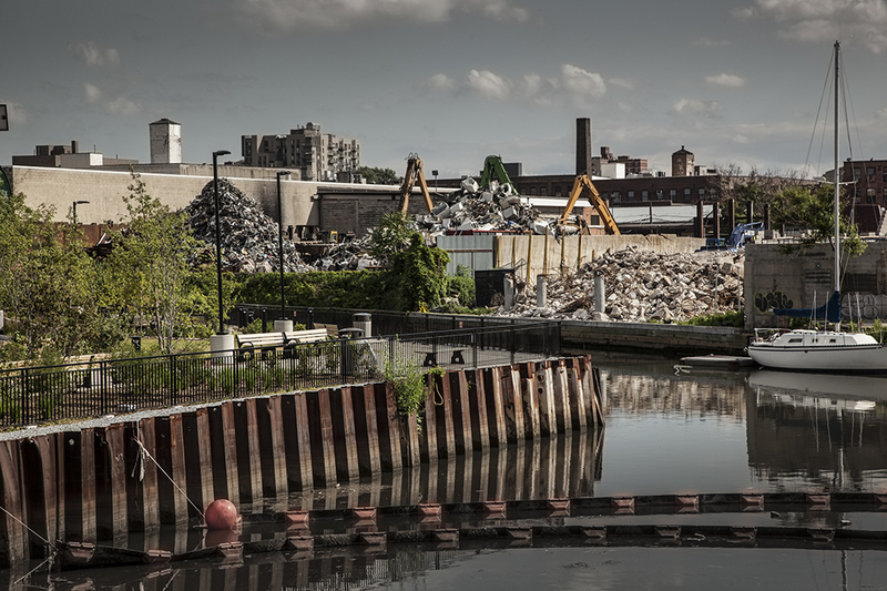 Remains of the approx 18 coal silos. built in the 1800's,which were torn down during the summer of 2014 - c clayton price 2015 : Gowanus Canal - Brooklyn, NY : Clayton Price Photographer