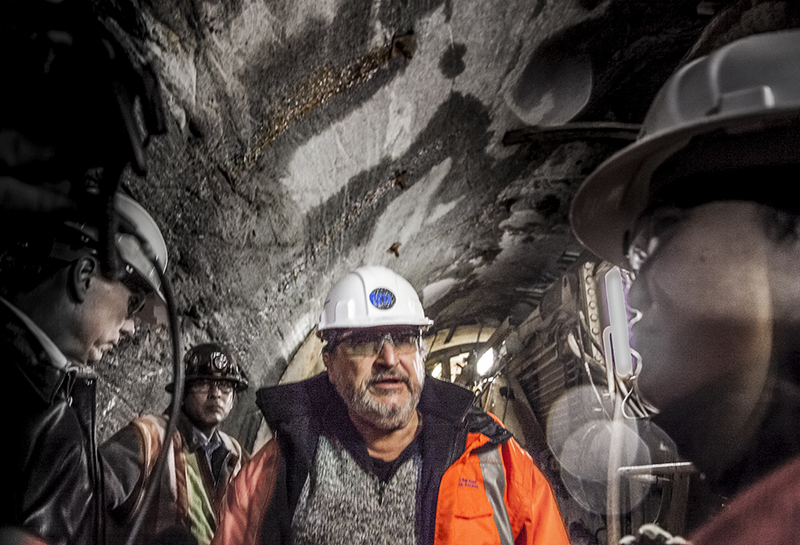 Photograph of Michael Horodniceanu, president of
MCA Capital, with several workers, in the 2nd Ave Subway. #0494.jpg © c price : Underground New York : Clayton Price Photographer