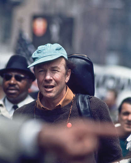 Pete Seeger -
Near the UN 1969 : Life in the 50's, 60's, 70's : Clayton Price Photographer