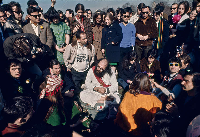 Alan Ginsberg - 1968 Be-In, Central Park  : Life in the 50's, 60's, 70's : Clayton Price Photographer